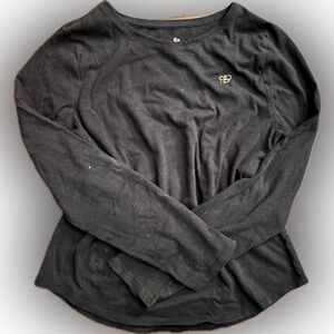 So Favorite Tee Black Long Sleeve Shirt with Small Embroidered Bee